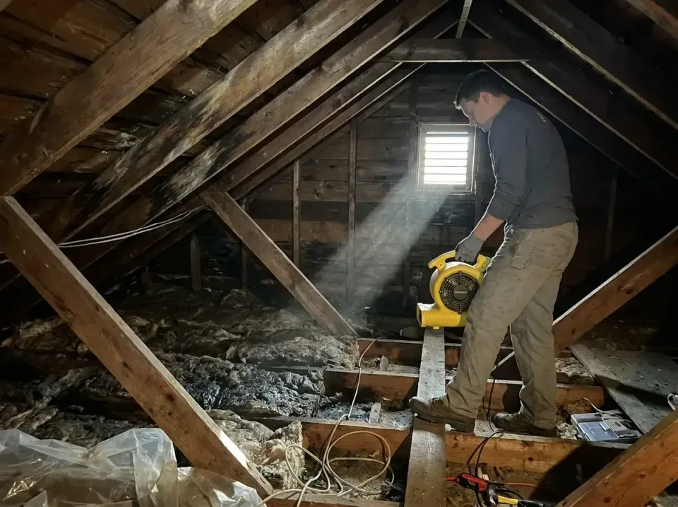 attic-water-damage-drying-proc-007 — frequently asked questions, Emergency Water Extraction & 24/7 Flood Response in Mercer…